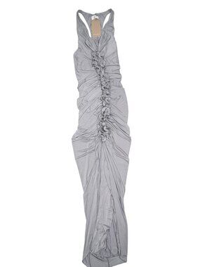 Meshki Alessandra Slinky Ruffle Maxi Dress in Grey